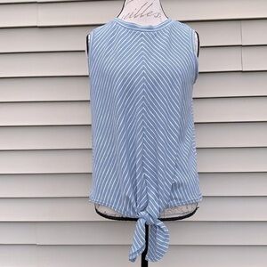 Mello DAY Striped Knot Front Sleeveless Shirt
